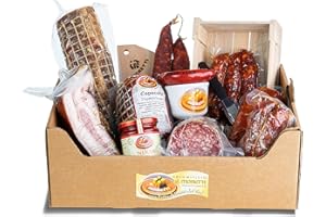 Moretti® Coffret Cadeau Salami Et Accessoires | Spécialités de salami de Calabre | voyage dans le goût sucré et épicé | Diverses combinaisons | De nombreux accessoires pour la maison (mixte)