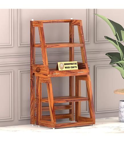 SIDDHIVINAYAK WOODCRAFTS Solid Sheesham Wood Foldable Ladder Chair