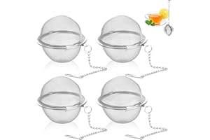 WRGYVE 4 Pcs Tea Infuser for Loose Tea, Loose Tea Infuser, Tea Strainers for Loose Tea, Tea Leaf Infuser, Loose Leaf Tea Infuser for Spices & Seasonings and Fruit Squeeze (Diameter 4.5cm)