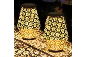BBLTIFF Lanterne Solaire de Jardin, 2 Pièces Lanterne Solaire Exterieur Lanterne Énergie Suspendre Lampes Solaires Pour Extérieur Jardin Pour Patio Terrasse Cour Table Fête Festive Maison Orientale Décoration