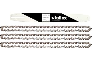 tallox Schwert und 3 rückschlagarme Sägeketten 3/8" 1,1 mm 52 TG 35 cm Führungsschiene kompatibel mit Bosch Makita und andere
