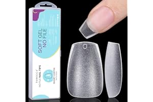 TOMICCA Cercueil Court Capsule Americaine Ongle-Pose Americaine Ongle,Capsules Ongles-Faux Ongles en Gel Couverture Complète-360 Pièces 15 Tailles