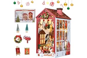 SHTALHST Book Nook Kit, DIY Miniature Wooden Puzzle Bookend, Christmas Gifts for Adults