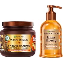 Garnier Wahre Schätze Haarkur-Set – 3x 340 Ml Mit Reiswasser, Akazienhonig & Aktivkohle
