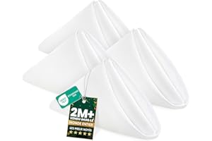KICHLY Serviettes en Tissu - Lot de 24 Serviettes de Table en Tissu réutilisables, Douces et Confortables - idéales pour Les événements, Polyester (Blanc, 43x43 cm)