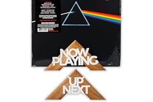 Tapeera Now Playing Vinyl Record Stand Wall Mount - No Drill Wooden Vinyl Record Holder Accessories - Up Next Vinyl Record Display LP Floating Shelf - Album Frame For Vinyl Record No Screw (2 Stands)