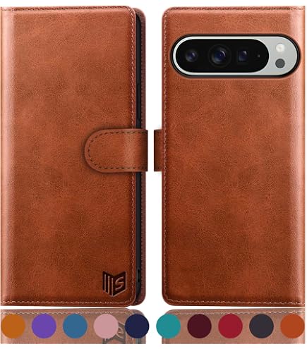 Handyhülle Für Google Pixel 9 Pro XL Mit Displayschutzfolie – PU Leder-Wallet Mit Kartenfach & Standfunktion (Schwarz)