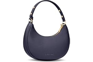 VANTAMO Borsa a Mezzaluna da Donna in Ecopelle - Antifurto RFID, Tracolla Regolabile, Cerniere Dorate e Clip Anti-Borseggio - A Forma di Luna per Tutti i Giorni