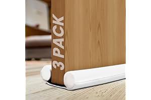 volila Zabezpieczenie Przed Przeciągiem - 3 Pakiet Dwustronnego Zabezpieczenia Przed Przeciągiem Do Drzwi z Pianką - Ogranicznik Przeciągów Do Drzwi Blokujący Hałas, Światło i Szkodniki (Biały)