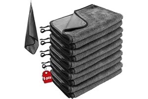 Behogan 5 Stück XXL 600gsm Shiny Bath Trockentuch | Shiny Wipes Tücher Original | 40x60cm Hochsaugfähiges Trockentuch Dusche | Premium Microfaser Trockentuch für Auto, Bad | Microfasertuch Auto