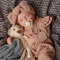 JIZHI Reborn Puppe Mädchen 17 Zoll - Lebensechtes Baby Mit Süßem Lächeln, Voll Beweglich Inkl. Zubehör