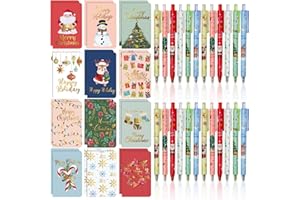Cinrobiye Mini-Notizblöcke mit Kugelschreibern, Weihnachts-Notizbücher, Frohe Weihnachten, Großpackung, kleine Notizblöcke für Klassenzimmer, Geschenke, Geschenke, Geschenktüten, Füllstoffe,