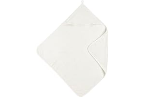 MEYCO Baby Uni Linge éponge à Capuche, Serviette de Bain (en 100% Coton, merveilleusement Doux, qualité supérieure, absorbe l'humidité, Taille : 75 x 75 cm), Blanc cassé
