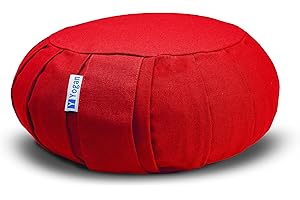 Yogan Yoga Cushion/Meditation Cushion | Natural Buckwheat Hulls Filling | Outer Cover (Could be Removed and Washed) - Made of 100% Organic Cotton