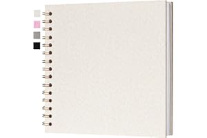 Hiwhy Album Photo de Scrapbooking DIY 18x18 cm, Couverture en Lin Rigide Pages Blanches, 20 Feuilles/40 Pages Livre de Souvenirs, Cadeaux pour Bébé Enfant Mariage Voyage Diplôme Anniversaire, Beige