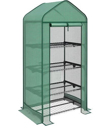 Mini Serra in Acciaio per Piante Copertura in PVC da Giardino o Balcone