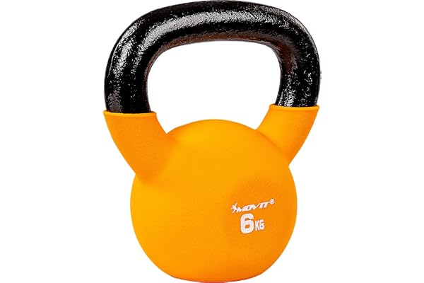 MOVIT Kettlebell Pro, haltère sphérique en Fonte avec revêtement en néoprène, 12 Variantes : 2 à 24 kg, testé au Niveau des substances nocives, haltère d'élan