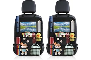 Jawell 2 Pezzi Organizer Sedile Auto, Proteggi Organizzatore Sedile Posteriore con Tasca Trasparente per iPad, in Materiale Nylon, Impermeabile e Resistente, Portaoggetti per Auto Universale