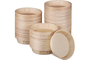 Cabilock 100 Stück Mini Backform Papier Rund 4 Zoll Einweg Backformen Aus Papier Für Törtchen Quiches Und Desserts Ofen- Und Mikrowellengeeignet