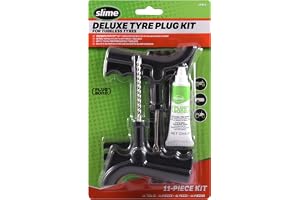 Slime 2040-5 däckreparationsplugg kit, deluxe, innehåller strängar, verktyg och lim, 11 stycken