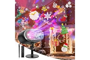 ACEBLISS 2025 Upgrade Christmas Holiday Projector Lights Outdoor Waterproof, 2-in-1 Light 3D Dynamic with Remote for Christma Decorations Decor Outside Home Party House