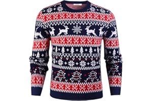iClosam Maglione Natalizio Unisex Donna Uomo Invernale Stampare Cotone Ugly Sweater Pullover Maglieria Maglia Felpa Maglioni Sweatshirt Christmas Jumper