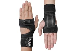 SUEH DESIGN Attelle Poignet, 1 Paire d'Orthèses de Poignet pour la Main Droite Gauche, Protege Poignet pour Soulager la Douleur due au Syndrome du Canal Carpien, Tendinite et Arthrite, Noir