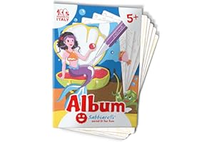 Sabbiarelli Sand-it For Fun - Album Les sirènes : 5 dessins préencollés à colorier avec le sable (sable non inclus), pour garçons et filles 5 Ans+