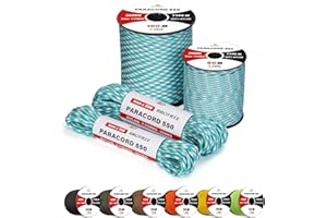 Brotree 4mm Paracord 550 7 Fili Nylon Corda 15M Tipo III Corda da Paracadute per Sopravvivenza, All'aperto, Fatto a Mano - 250kg Carico di Rottura (Cielo)