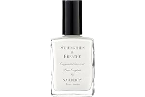 Nailberry Strengthen & Breathe Oxygenated Base Coat and Nail Strengthener 15 ml | Boosts Condition and Strength For Healthy & Prolonged Manicures