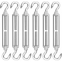 4 Tendeurs De Câble En Acier Inoxydable M8 - Réglables, Crochet/crochet - Pour Clôtures, Câbles, Voiles D'ombrage