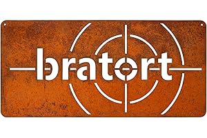 EXTRAVAGANT® Schild „Bratort“ Wanddekoration Gartendeko Wohnungsdeko Gartenschild Metall Innen Außen wetterfest Geschenk Garten Wohnung Terrasse Geschenkidee Geburtstag