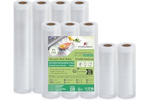 KitchenBoss Sacs Sous Vide Alimentaire：Film Sous Vide Alimentaire 9 Rouleaux, Rouleau Sous Vide Alimentaire 15/20/28x300 cm Convient à Machine Sous Vide/Cuisson Sous Vide/Four à micro-ondes