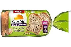 Gerblé Pain de Mie Céréales Sans Gluten – Pain Tranché aux Graines et Farine de Soja, Riche en Fibres, Sans Lactose, 14 Tranches, 400 g