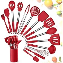 Set 12 Utensili Da Cucina In Silicone - Antiaderenti, Resistenti Al Calore, Con Supporto, Lavabili In Lavastoviglie - Foto 4