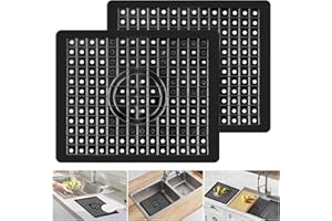 INQUIRLLY Set di 2 Tappetino Lavello Cucina Quadrato, 31,4 x 26 cm Tappetino Lavandino Salva Lavello Cucina Silicone, Tappetino per Lavello Cucina per lavello Adatto per proteggere le superfici del lavello