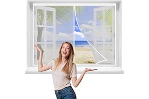 TTMLED Mosquitera magnética para Ventanas, 145x120cmMagn tico VentanasDe La Pantalla Insectos Proteccn Magn¨¦tica Mosca Cortina Para Sala Estar Balc，Blanca