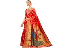 EthnicJunction Paithani Damen-Sari, Seidenmischung, gewebt, mit Blusenteil