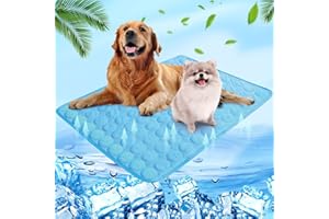 Shujin Kühlmatte Hunde Katzen für Sommer Kühlende Haustiermatte Selbstkühlend Waschbar Kühlpad wasserdichte Kühlkissen rutschfeste Komfortabel Kühlbett(Blau,M (60 * 50 cm))