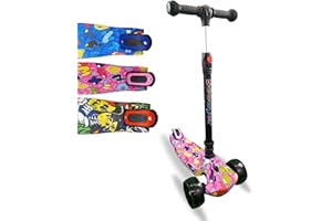 GizaStar 3 Wheel Tri Scooter, Easy Folding System, Height Adjustable Handlebars, Tilt To Turn Steering, Kids Aged 3+ Years