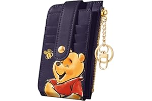 Koecya Slim Card Holder Wallet for Women - Teen Kids Girls Girly Leather Wallets for Ladies Female Cute Cartoon Tiny RFID Blocking Multi Credit CardHolder Bifold Purse Zipper Coin Pocket,Weini