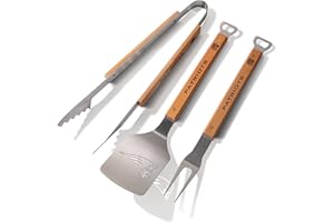 YouTheFan 7012629 Sportula 3-teiliges Grillset aus Edelstahl Miami Delfine, 22" x 9"