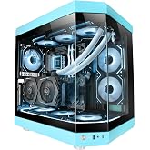 Mars Gaming MC-3T, Custom ATX Gaming Case, Triple Continuous Tempered Glass Window, Support Full Liquid Cooling, Dual Side Ca