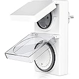 Bearware Mechanische Zeitschaltuhr für den Außenbereich - 96 Schaltsegmente - Schieberegler für Zeitangabe - 3680W - IP 44 Sc