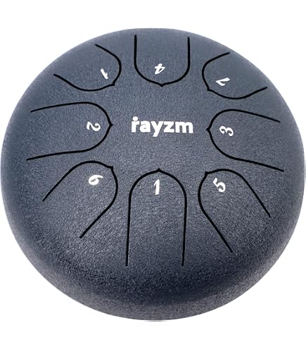 Tambour De Pluie Audasi 6 Pouces 8 Notes En Acier - Handpan Bleu Mousse Avec Sac, Baguettes, Livre Et Support - Idéal Méditation Yoga Zen