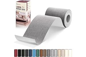 CAHOMO Linen Repair Patches 10x200 cm, Self-Adhesive Linen Fabric Patches, Multi Color, Durable & Premium Can be Used for Linen Sofa, Headboards, Chairs, curtain, and Upholstep Repair（Medium Grey)