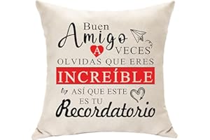 Hasodeo Regalos Originales para Amigo, Regalos Mejor Amigo Funda de Cojín, Regalos para Hombre, Regalo Cumpleaños Amigo, Idea Día de la Amistad Regalos Cojín Decoración 45x45 (Amigo)