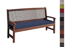 sunnypillow Coussin pour Banc de Jardin 120 x 30 x 5 cm plusieures Tailles et Couleurs à Choisir Assise Confortable pour Banc de terrasse/Balcon/Banquette/Galette de Chaise Bleu foncé