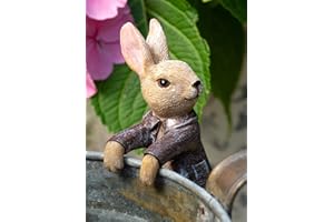 Pot Buddies Beatrix Potter Benjamin Bunny Figure Plant Pot Hanger - Handmade Garden Ornament - Decorative Flower Planter Figurine
