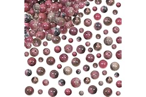 TOAOB THE ONE AND ONLY BABY TOAOB 100pcs Perles de Rhodonite 4mm à 8mm Perles Rondes en Vrac de Pierres Naturelles Précieuses Énergie pour Fabrication de Bijoux Collier Bracelet Boucle D'oreille